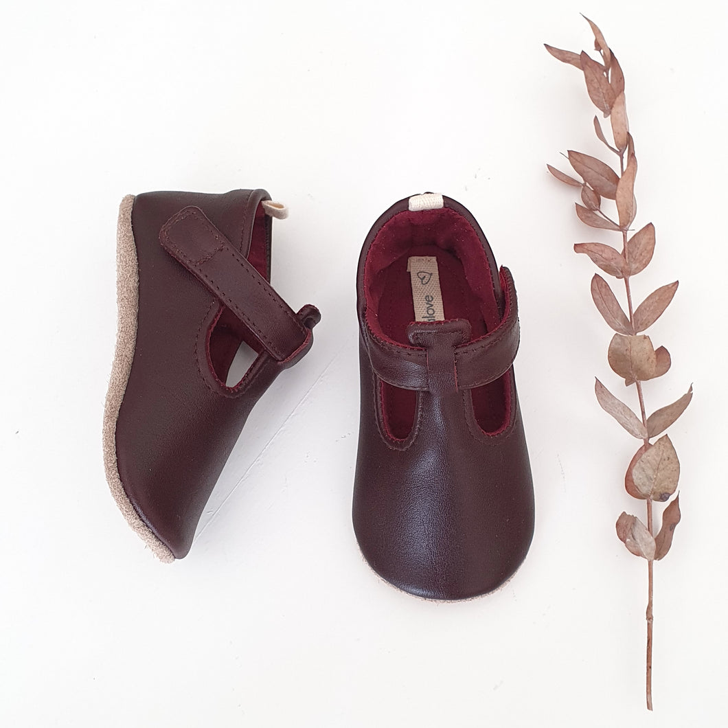 THE VINTAGE T-STRAPS - BORDO