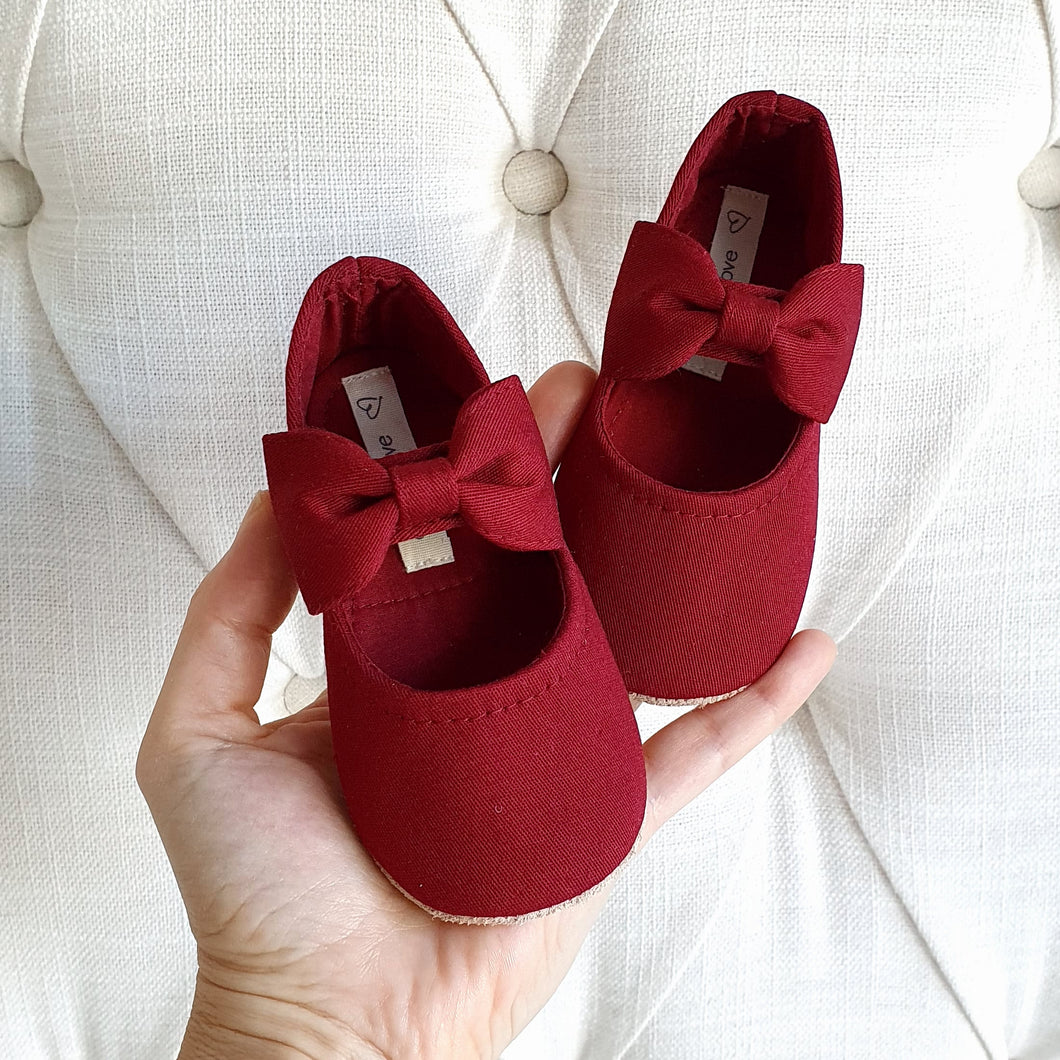 THE TWILL MARYJANES - BORDO
